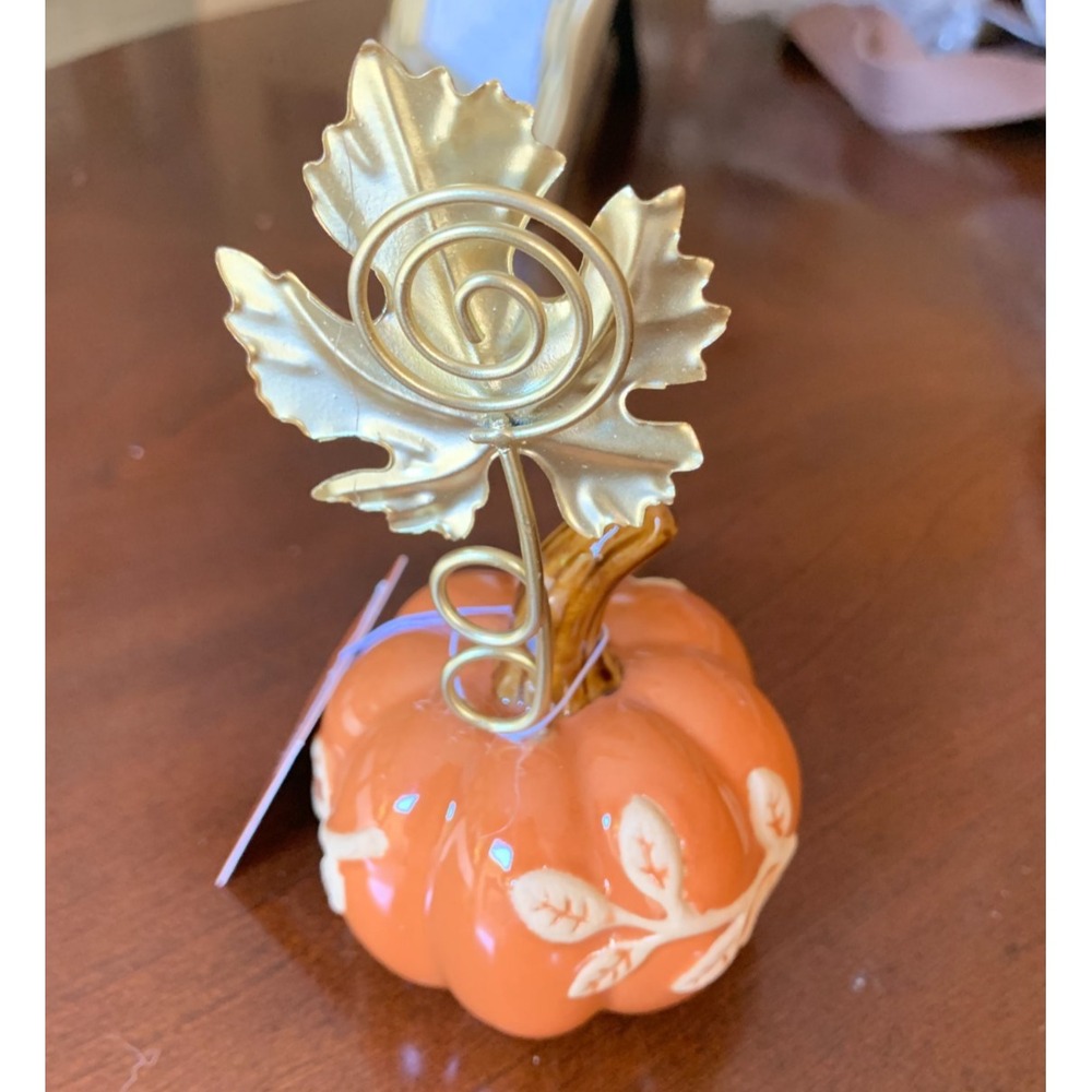 Ceramic and Metal Leaf Picture holder or Table Placement holder